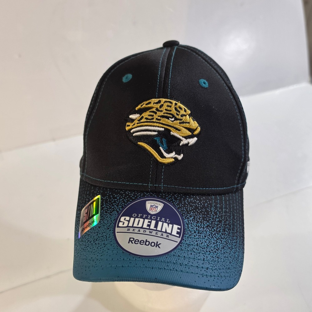 Jacksonville Jaguars Reebok NFL Sideline Flex Hat Black Teal S/M Vintage NWT